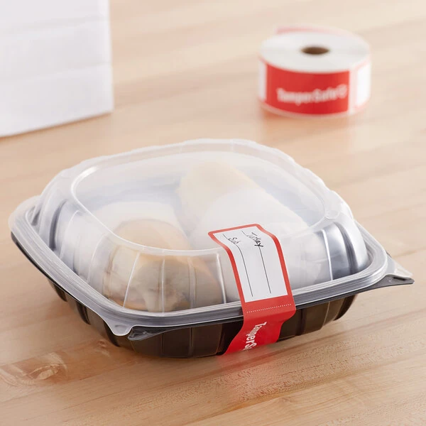 Choice TamperSafe 6" x 1 1/2" Customizable Red Paper Tamper-Evident Label - 250/Roll