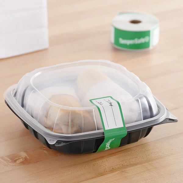 Choice TamperSafe 6" x 1 1/2" Customizable Green Paper Tamper-Evident Label - 250/Roll
