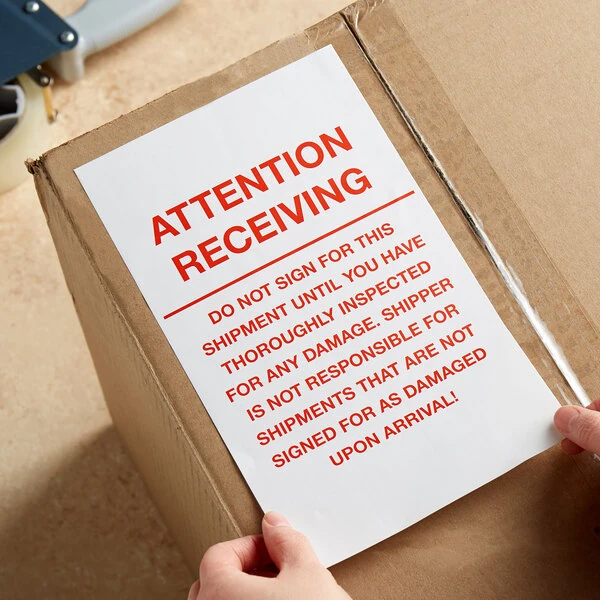 Lavex 10" x 6" Attention Receiving Matte Paper Permanent Label - 250/Roll
