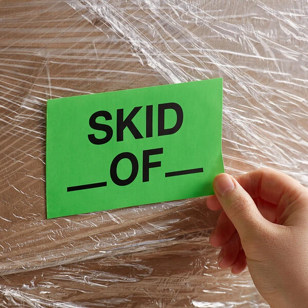 Lavex 3" x 5" "Skid _ Of _ " Matte Paper Permanent Label - 500/Roll
