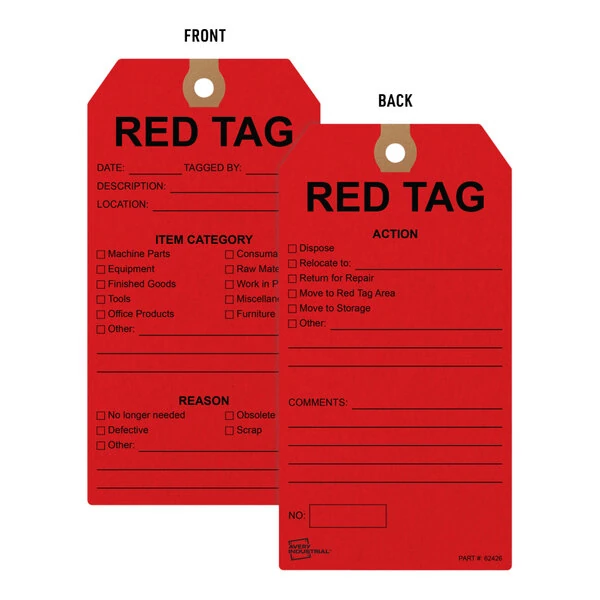 Avery® 3" x 5 3/4" "Red Tag" Pre-Printed Pre-Strung Cardstock 5S Hang Tags - 25/Pack