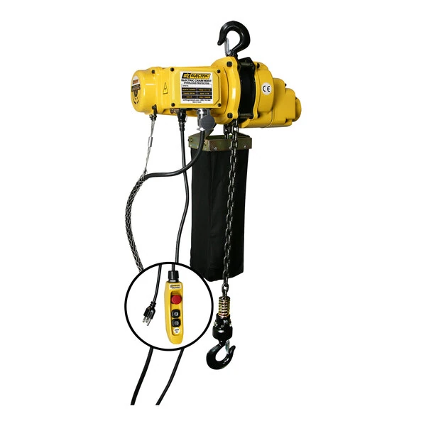 OZ Lifting Products 1 Ton Electric Chain Hoist with 20' Lift OZ2000EC-20 - 13 FPM, 115V
