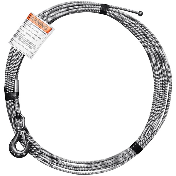 OZ Lifting Products 1/4" x 15' Galvanized Steel Wire Rope Assembly OZGAL.25-15B for Manual Davit Crane
