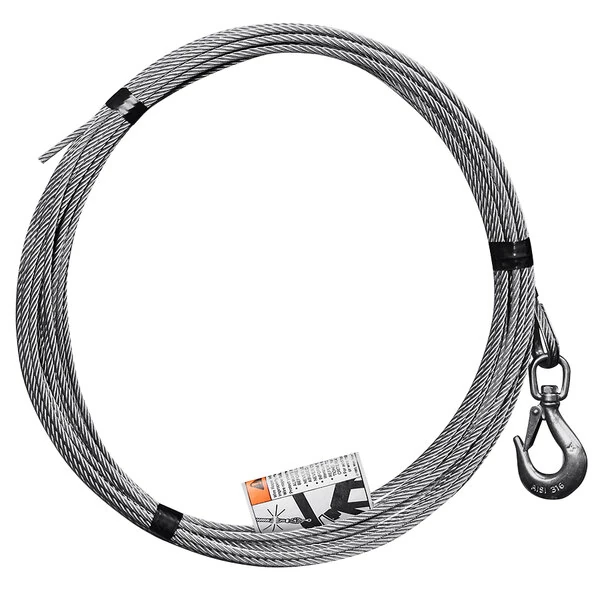 OZ Lifting Products 1/4" x 20' Stainless Steel Wire Rope Assembly OZSS.25-20 for Electric Davit Cranes
