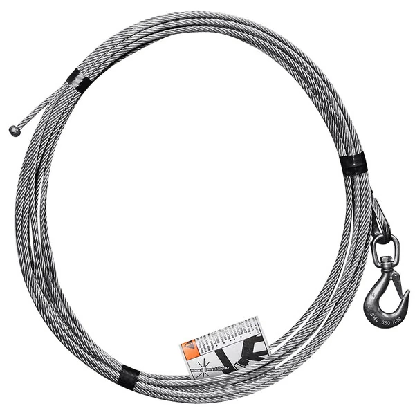 OZ Lifting Products 1/4" x 25' Stainless Steel Wire Rope Assembly OZSS.25-25B for Manual Davit Cranes