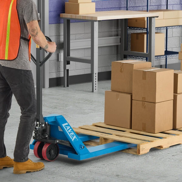 Lavex Manual Pallet Jack with 27" x 63" Forks - 5,500 lb. Capacity