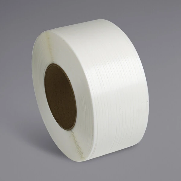 PAC Strapping Products 9,900' x 1/2" White Polypropylene Strapping Coil with 9" x 8" Core