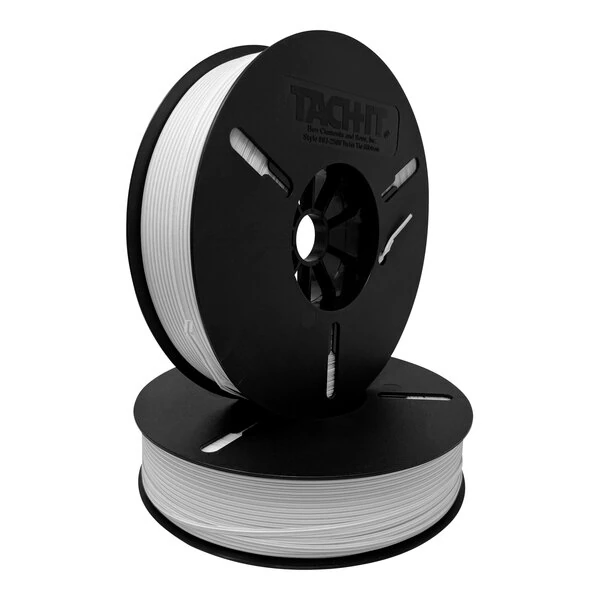 Tach-It 03-2500 5/32" x 2,500' White Standard Paper / Plastic Twist Tie Ribbon Spool for 3567, 3568, and 3570