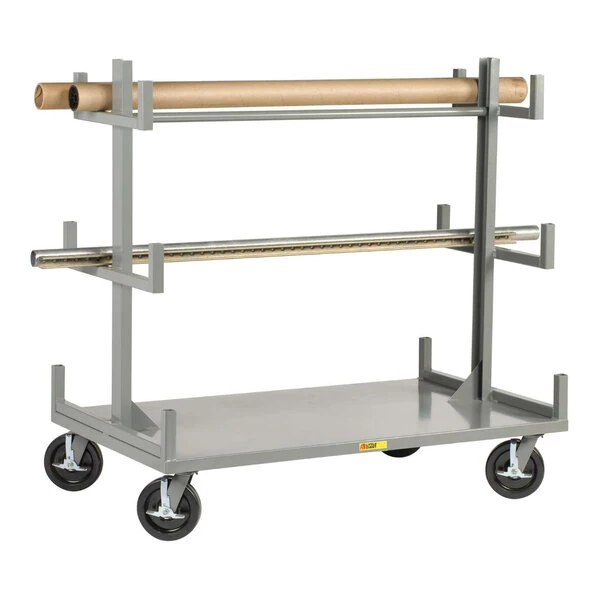 Little Giant 36" x 60" 3-Level Bar / Pipe Truck with 12 Cradles BRT-3660-8PHBK - 3600 lb. Capacity