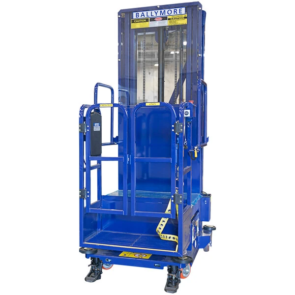 Ballymore PS-10 14' Battery-Powered Hydraulic Stocking Lift with Cargo Deck - 450 lb.