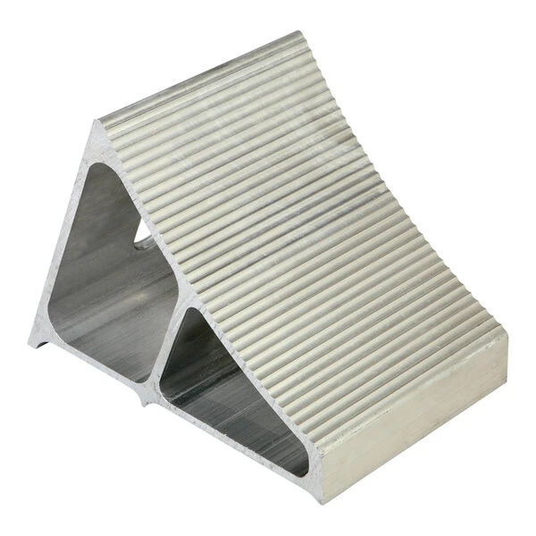 Ideal Warehouse 6 13/16" x 6" x 6" SC-8 Aluminum Wheel Chock 60-7210