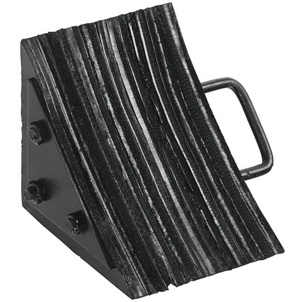 Vestil LWC-15 8" x 10 5/16" x 8" Reinforced Rubber Wheel Chock with Handle