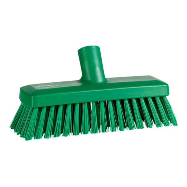 Vikan 70422 9" Green Wall / Deck Scrub Head with Stiff Bristles