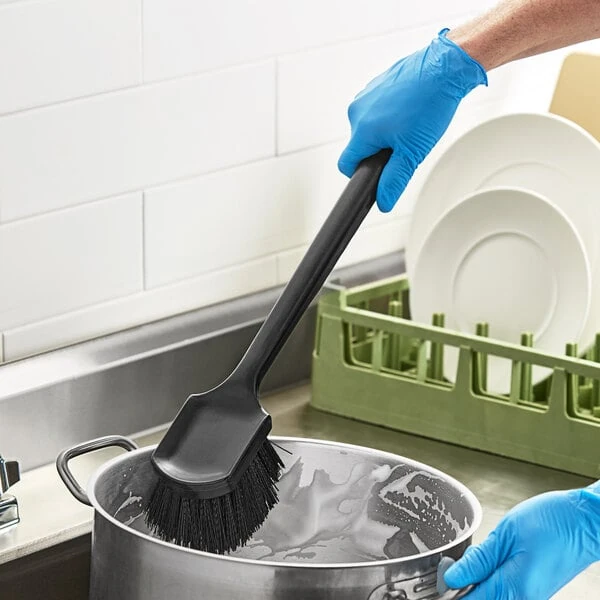 Advantage Supplies 20" Black Floating Utility / Pot Scrub Brush