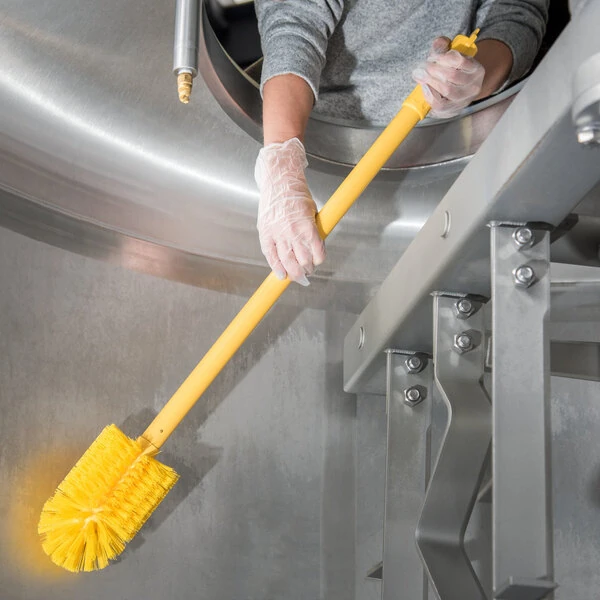 Carlisle 40007C04 Sparta 30" Yellow Multi-Purpose Cleaning Brush - 4" Bristle Diameter