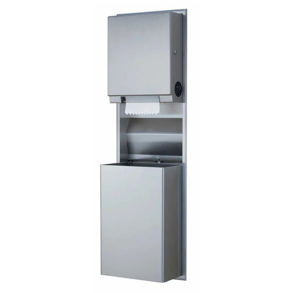 Bobrick B-3961 ClassicSeries Recessed Convertible Rectangular Paper Towel Dispenser / Trash Can
