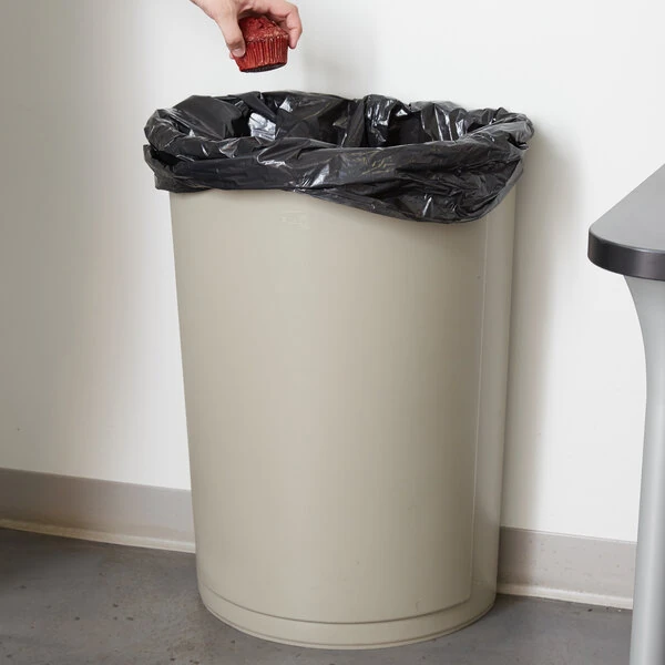 Rubbermaid® FG352000BEIG Untouchable 21 Gallon Beige Half Round Trash Can