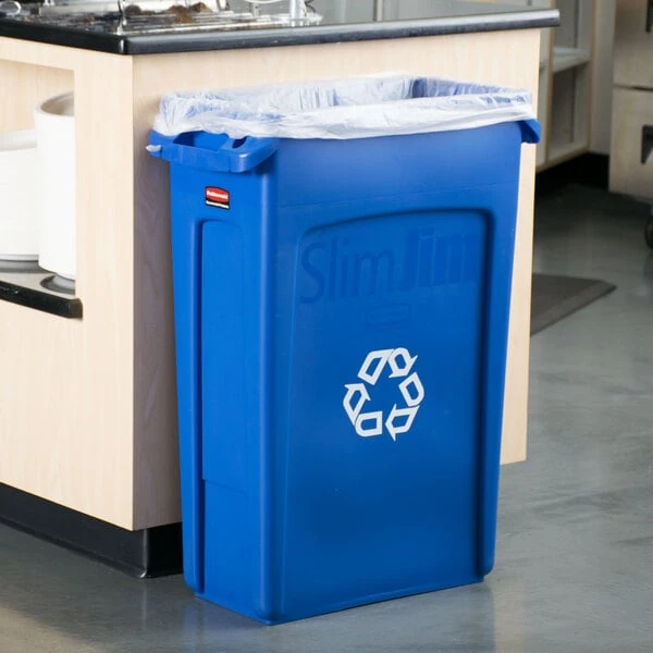 Rubbermaid® FG354007BLUE Slim Jim 23 Gallon Blue Rectangular Recycling Bin