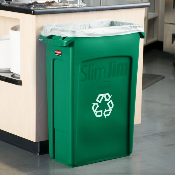 Rubbermaid® FG354007GRN Slim Jim 23 Gallon Green Rectangular Recycling Bin