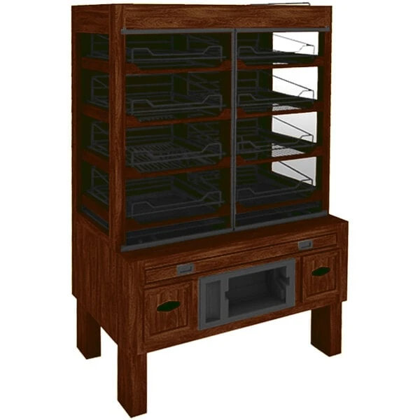 Marco Company 48" x 30" x 78" Select Cherry Packaged Bakery Display with Light
