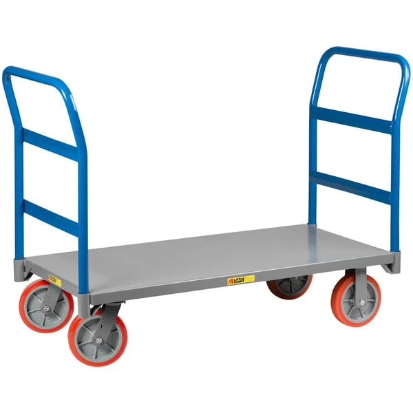 Little Giant 30" x 72" Double Handle Platform Truck NBB-3072-8PY-2H - 3600 lb. Capacity