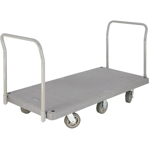 Vestil PPT-3-62 30" x 60" Heavy-Duty Dual Handle Plastic Platform Truck - 3000 lb. Capacity