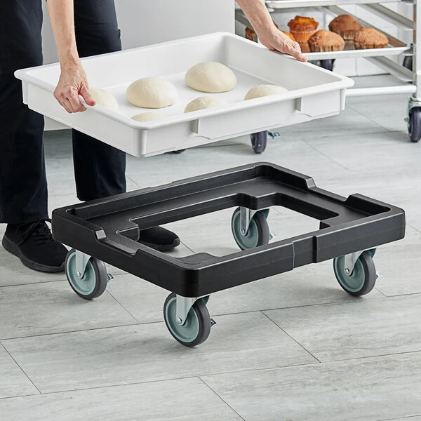 Baker's Lane 18 15/16" x 26 3/4" Black Dough Box Dolly