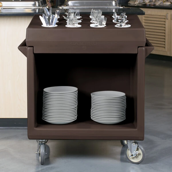 Cambro TDC2029131 Dark Brown Tray / Dish Cart - 38" x 22" x 34"