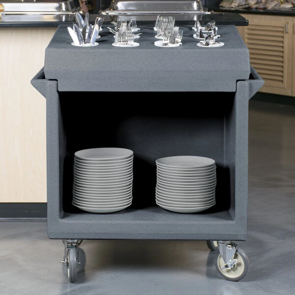 Cambro TDC2029191 Granite Gray Tray / Dish Cart - 38" x 22" x 34"