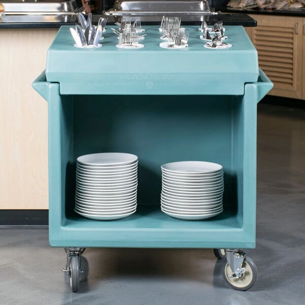 Cambro TDC2029401 Slate Blue Tray / Dish Cart - 38" x 22" x 34"
