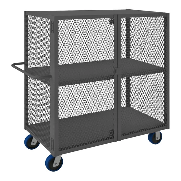 Durham Mfg 24" x 48" 14 Gauge Steel 2-Shelf Security Mesh Truck HTL-2448-DD-2-6PU-95