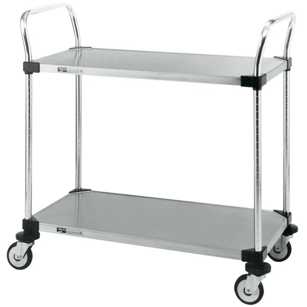 Metro MW105 Super Erecta 18" x 36" x 38" Two Shelf Standard Duty Stainless Steel Utility Cart