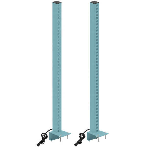 BenchPro Kennedy Series 36" Light Blue Upright Set with Legs and Power Plug for Butcherblock Tabletop UPB36