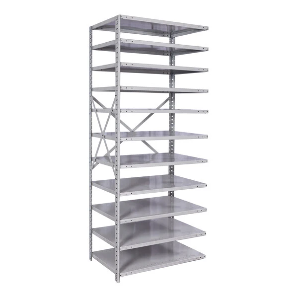 Hallowell MedSafe Hi-Tech 48" x 12" x 87" Antimicrobial Steel Open 11-Shelf Medium-Duty Shelving Add-On A471C-12PL-AM
