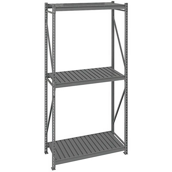Tennsco 24" x 48" x 120" Medium Gray Bulk Storage Rack Unit with Corrugated Decking BU-4824120CS-MGY