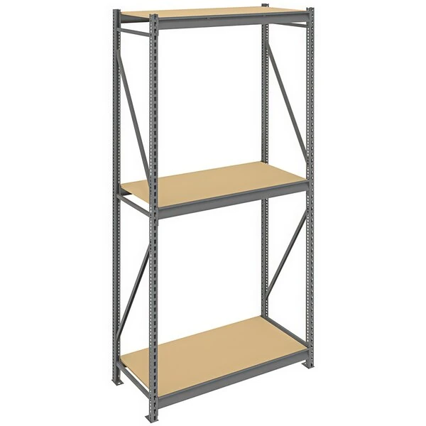 Tennsco 24" x 48" x 120" Medium Gray Bulk Storage Rack Unit with Particleboard Decking BU-4824120PS-MGY