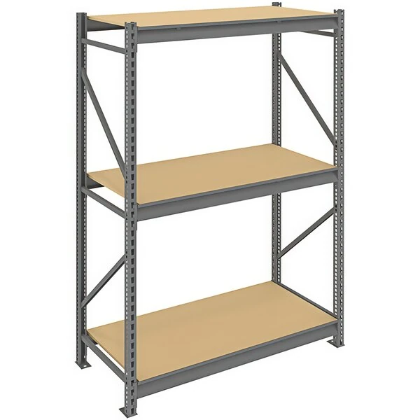 Tennsco 24" x 48" x 84" Medium Gray Bulk Storage Rack Unit with Particleboard Decking BU-482484PS-MGY