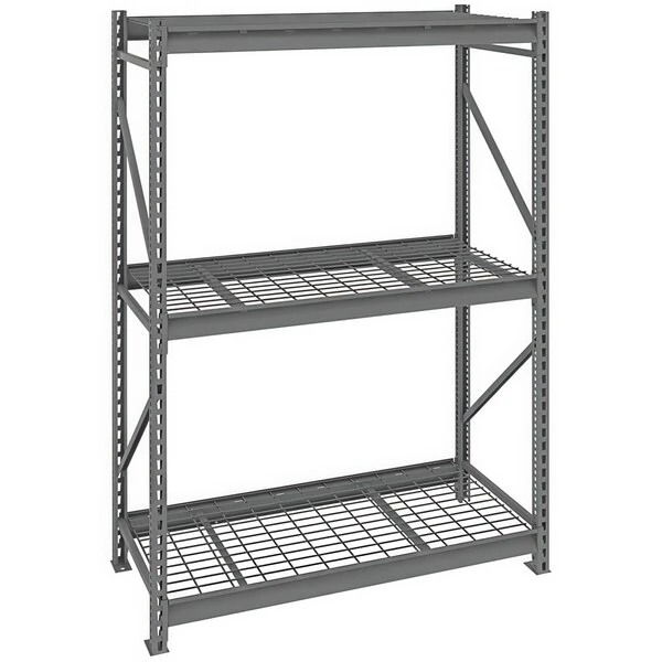 Tennsco 24" x 48" x 84" Medium Gray Bulk Storage Rack Unit with Wire Decking BU-482484WS-MGY