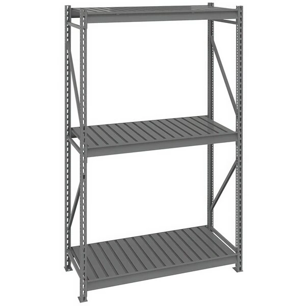 Tennsco 24" x 48" x 96" Medium Gray Bulk Storage Rack Unit with Corrugated Decking BU-482496CS-MGY