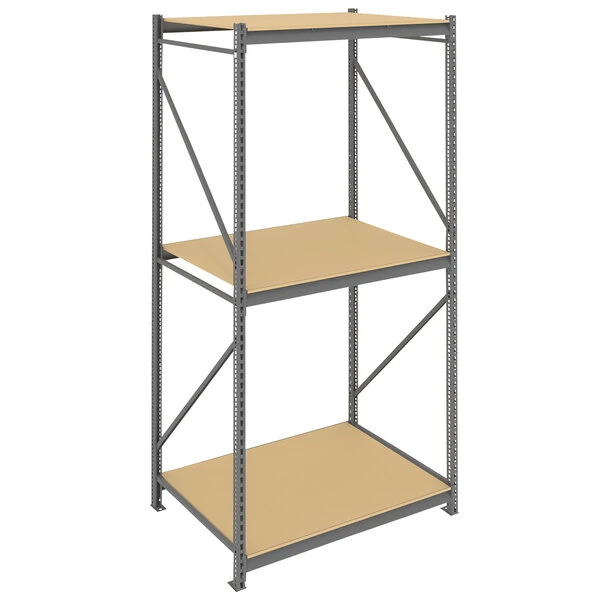 Tennsco 36" x 48" x 120" Medium Gray Bulk Storage Rack Unit with Particleboard Decking BU-4836120PS-MGY