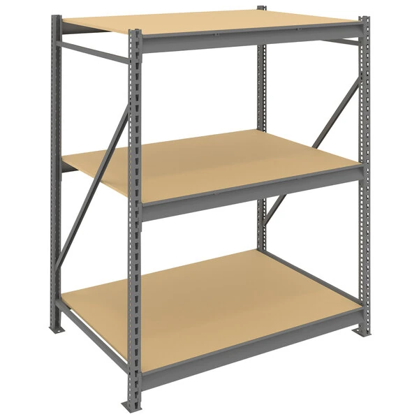 Tennsco 36" x 48" x 72" Medium Gray Bulk Storage Rack Unit with Particleboard Decking BU-483672PS-MGY