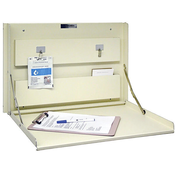 Omnimed 20 3/4" x 3" x 15" Beige Painted Steel Low-Profile Wall Desk 291502-BG