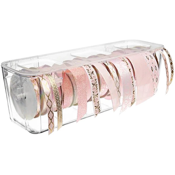Deflecto 13 5/16" x 4 1/4" x 4 7/16" Clear Ribbon Dispenser