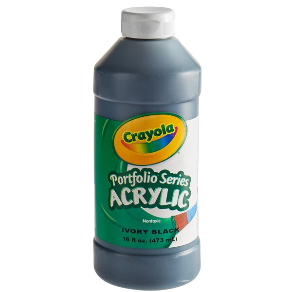 Crayola 204016244 Portfolio Series 16 fl. oz. Black Acrylic Paint