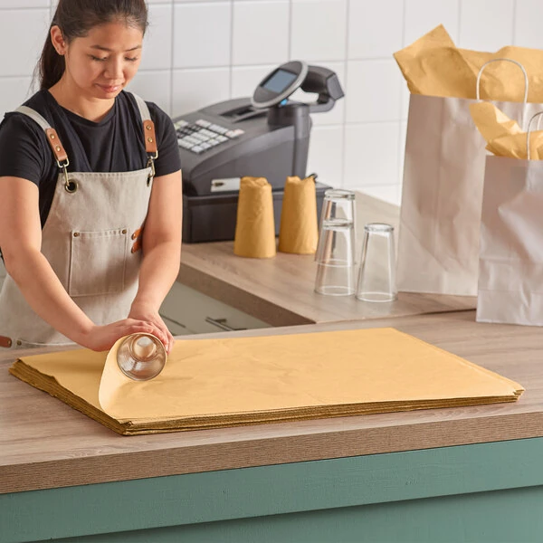 SatinWrap 2030-9910 20" x 30" 10 lb. Kraft Customizable Tissue Paper Sheets - 480/Pack