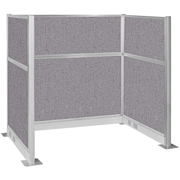 Versare Hush Panel 6' x 4' Cloud Gray U-Shape Cubicle with Electric Channel