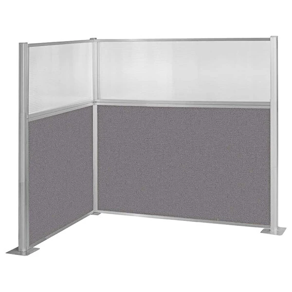 Versare Hush Panel 6' x 4' Slate L-Shape Cubicle with Window
