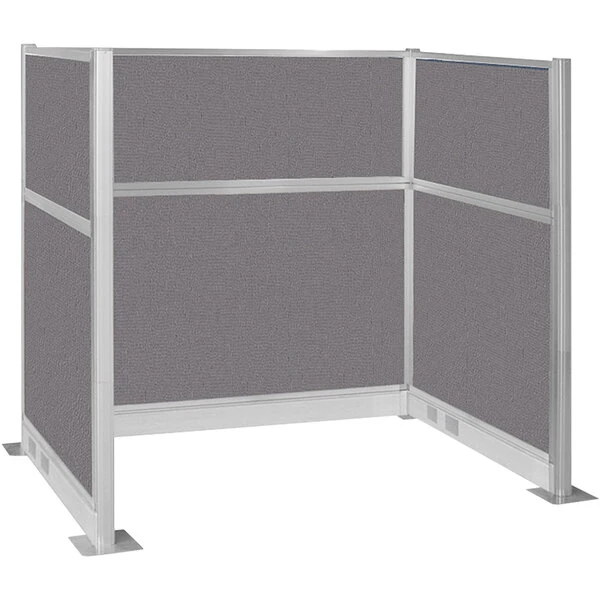 Versare Hush Panel 6' x 4' Slate U-Shape Cubicle with Electric Channel