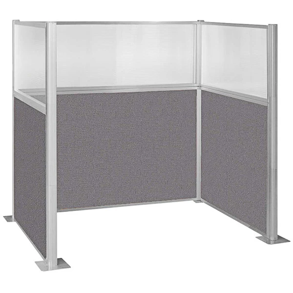 Versare Hush Panel 6' x 4' Slate U-Shape Cubicle with Window