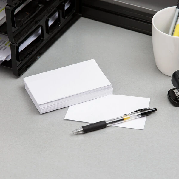 Oxford OXF 30EE 3" x 5" White Unruled Index Card - 100/Pack